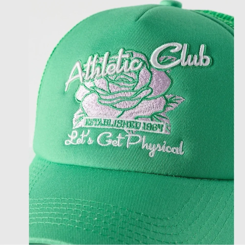 Anthropologie Green Athletic Club Trucker Hat--adult-unisex-New with tags green